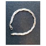 Ladies Silver Braided Bracelet - Marked 925