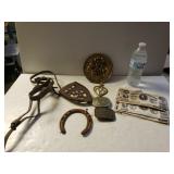 Misc Vintage Items - Belt Buckles, Horseshoe, &