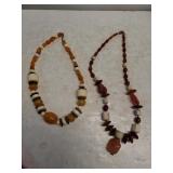 (2) Large Unique Beaded Necklaces