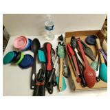 Large Assortment Of Kitchen Utensils And Tervis