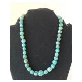 Ladies Silver Turquoise Stone Necklace