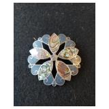 Ladies Flower Brooch/Pendant - Marked Mexico 925