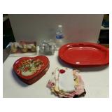 Christmas Ornaments,  Plastic Trays Vintage Heart