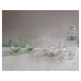 (4) Clear Glasses & (2) Light Green Glasses