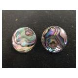 Ladies Silver Abalone-like Earrings - Marked 925