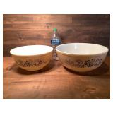 Two Large Pyrex Mixing Bowls