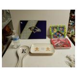 Baltimore Ravens Cutting Board. E Spoon Holder,