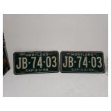 Antique Maryland License Plates