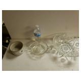 Vintage Juicer. Beveled Glass Bowl And Pottery