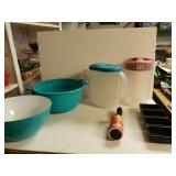 Plastic Pitchers Bowls And Lint Roller