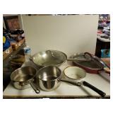 Wok. Frying Pan And Pots