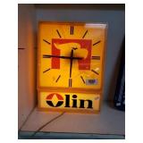 Olin Lighted Clock. Works Well