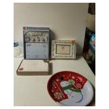 Christmas Greeting Cards And Serving Tray