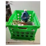 Crate With Concrete Cleaner, Light & More