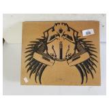 Biker Skull Wood Display