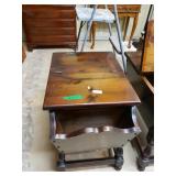 Vintage End Table With Storage