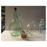 One Gallon Wine Bottle, Lamp Chimney With Ship,