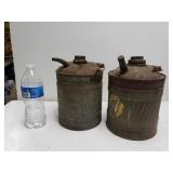 2 Antique 1 Gallon Gas Cans