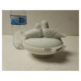 Imperial Milk Glass Nesting Doves Candy Dish