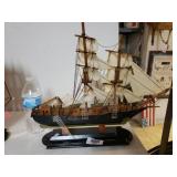 Decorative Wooden Ship. Needs Small Repair