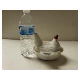 Milk Glass Nesting Hen Can
