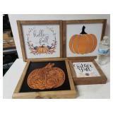 (3) Wooden Fall Decor Signs