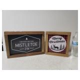 (2) Wooden Christmas Decor Signs