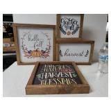(4) Wooden Fall Decor Signs