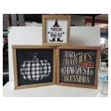 (3) Wooden Fall Decor Signs