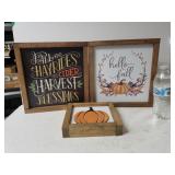 (3) Wooden Fall Decor Signs