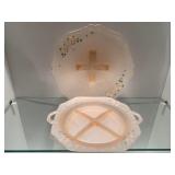 Pink Frosted Depression Glass