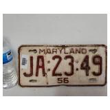 Antique Maryland License Plate