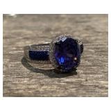 Ladies Cocktail Style Ring Silver .925 Size 12