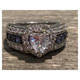 Bella Luce Sapphire Heart Ring .925 Size 12