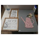 Wooden Signs: Flower Pot, Home Sweet Home &
