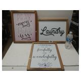 Wooden Signs: Laundry, Pray & Fearfully