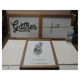 Wooden Signs: Feather, Gather, Faith
