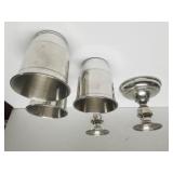 Pewter Candlesticks,  Cups
