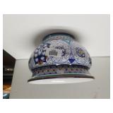 Decorative Blue Planter With Signature