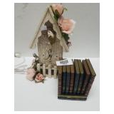 Book Coaster,  Decorative Birdhouse Clock