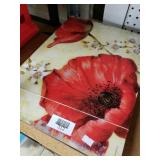 Vintage Set Of 6 Red Cork Back Placemats