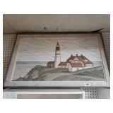 Lath Wood Art. Lighthouse Scene
