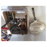 Assorted Kitchen Items, Silver Plated Dish