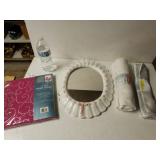 Shower Curtain Mirror And Fabric