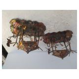 Antique Copper Finish Metal Bandstand Scene