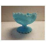 Vintage Blue Milkglass Fenton Candy Dish