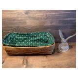 Longaberger Basket & Glass Bird Paperweight