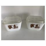 Two Vintage Pyrex Refrigerator Dishes W/ Lids