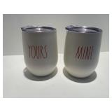 ,Rae Dunn Travel Mugs "Yours" & "Mine"