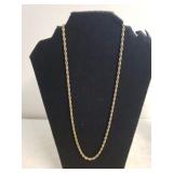 Ladies Gold Tone Rope Necklace